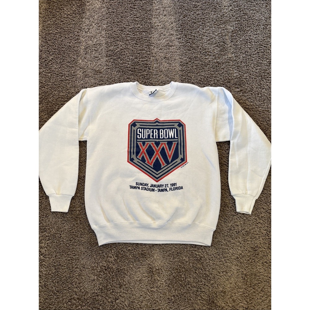 Vintage Buffalo Biils NY Giants Super Bowl XXV 1991 Crewneck Sweatshirt Mens L